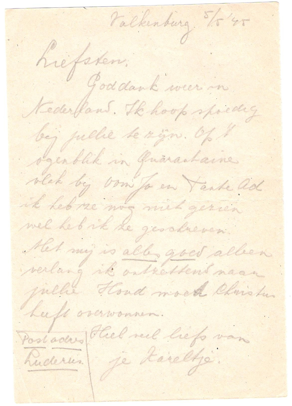 Brief van Karel